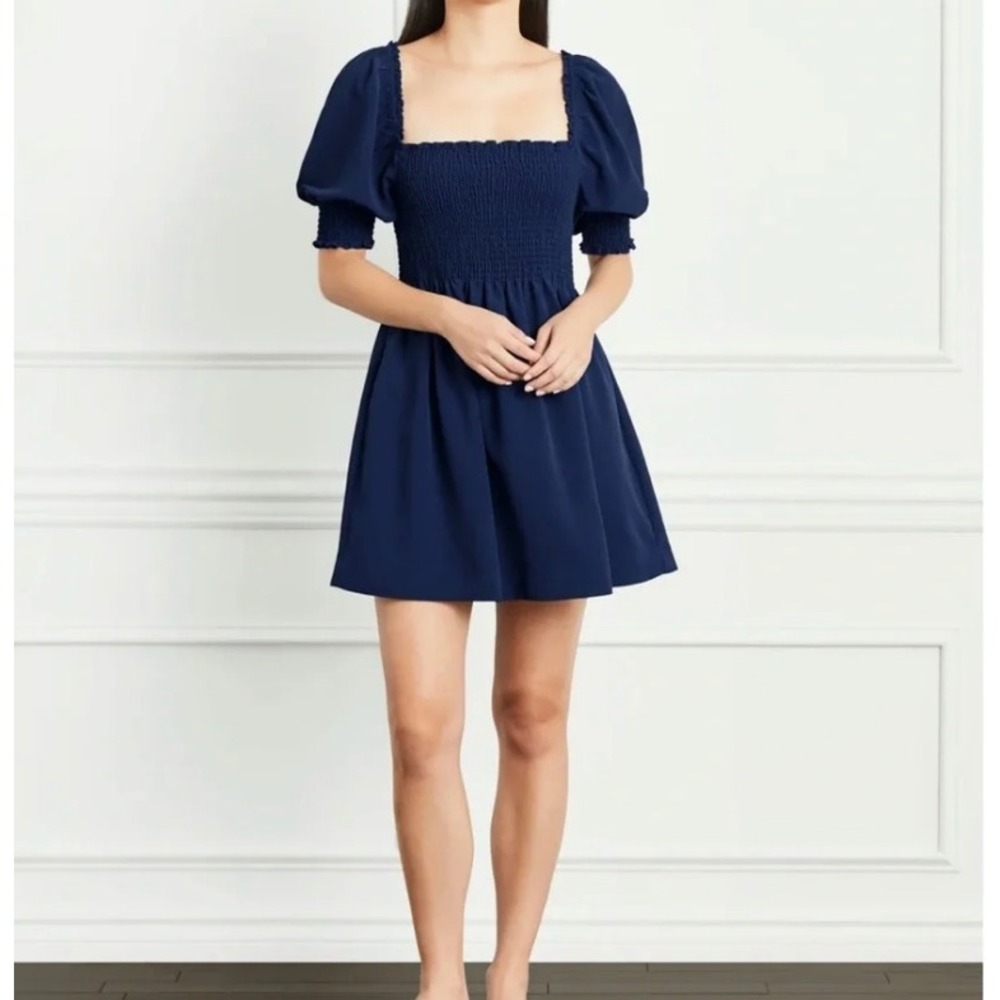 hill house the athena nap dress in navy, women size large